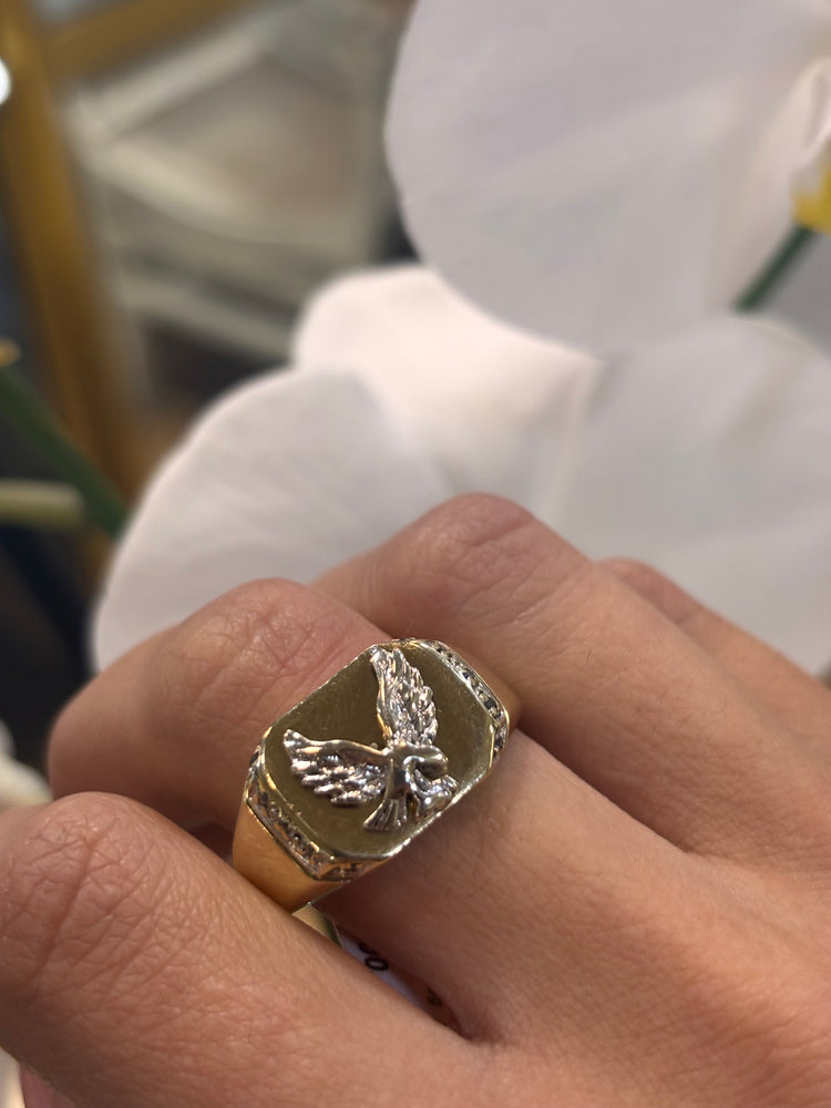 Men’s 9ct Yellow Gold Eagle Ring - 4.8g Size V