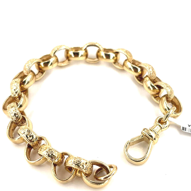 Men’s 9ct Yellow Gold Belcher Bracelet - 33g 8”