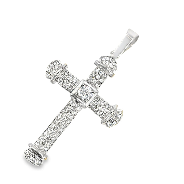 Women’s 9ct White Gold Diamond Pendant - 10g Cz