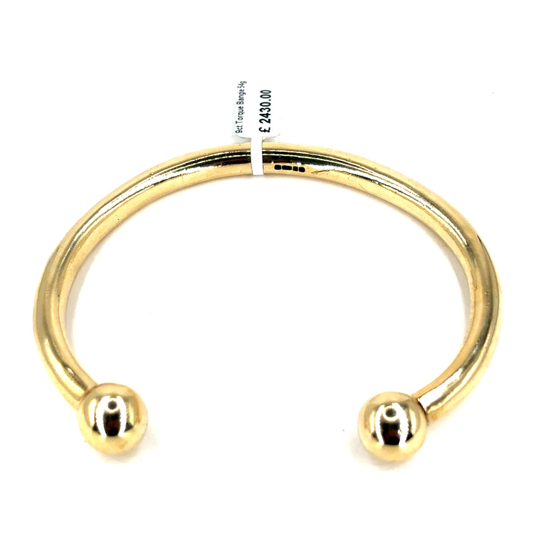 Men’s 9ct Yellow Gold Torque Bangle - 54g