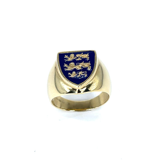 9ct 3 Lions England Signet Ring - Hyman’s Jewellers