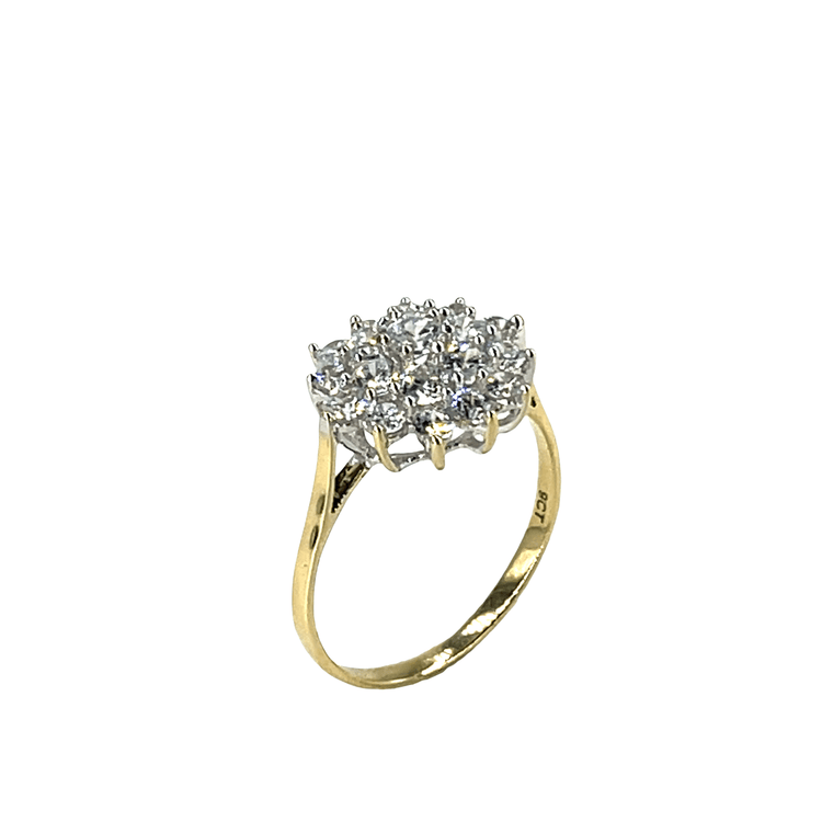 9CT Cluster Cubic Zirconia Ring 2.7g - Hyman’s Jewellers