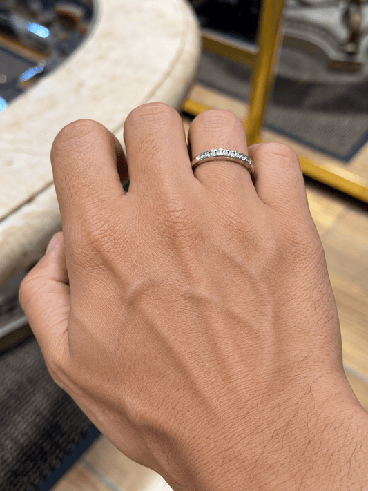 9CT White Gold Diamond Band Ring 2.5g - Hyman’s Jewellers
