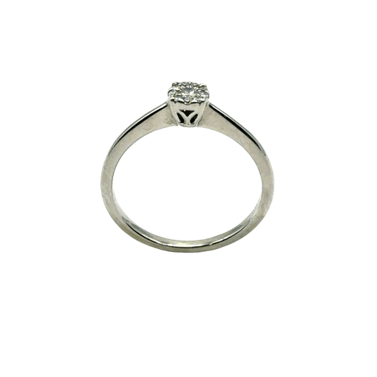 9CT White Gold Diamond Cluster Ring 2.1g - Hyman’s Jewellers
