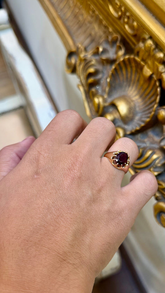 9CT Yellow Gold Amethyst Gypsy Ring 4.3g - Hyman’s Jewellers