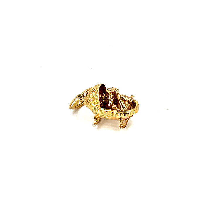 9Ct Yellow Gold Baby in a Pram Pendant - Hyman’s Jewellers