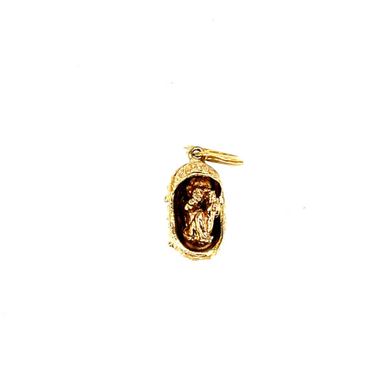 9Ct Yellow Gold Baby in a Pram Pendant - Hyman’s Jewellers