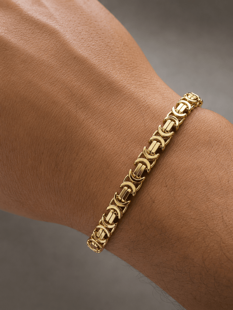 9CT Yellow Gold Byzantine Chain Bracelet - Hyman’s Jewellers