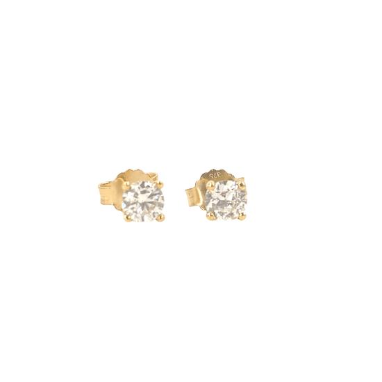 9ct Yellow Gold Diamond Stud Earrings - 0.30ct Vs2 H - Hyman’s Jewellers