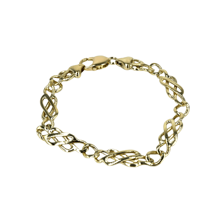 9CT Yellow Gold Interlocking Link Chain Bracelet - Hyman’s Jewellers