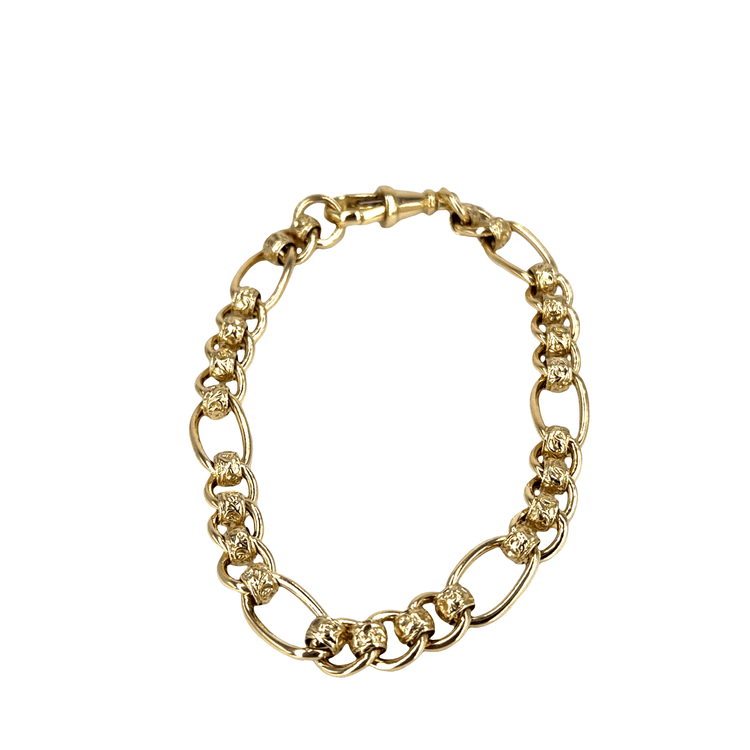 9CT Yellow Gold Textured Link Chain Bracelet - Hyman’s Jewellers