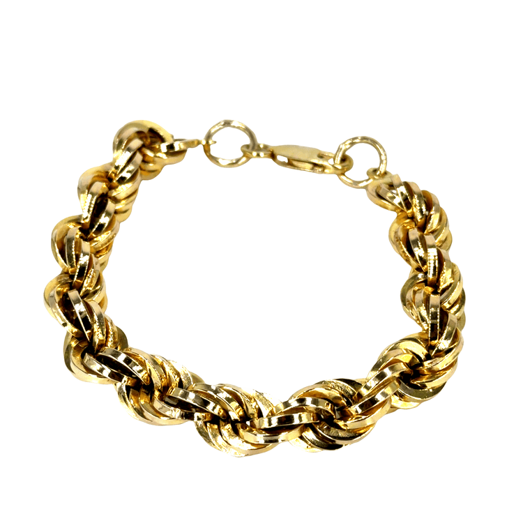 9CT Yellow Gold Thick Twisted Rope Chain Bracelet - Hyman’s Jewellers