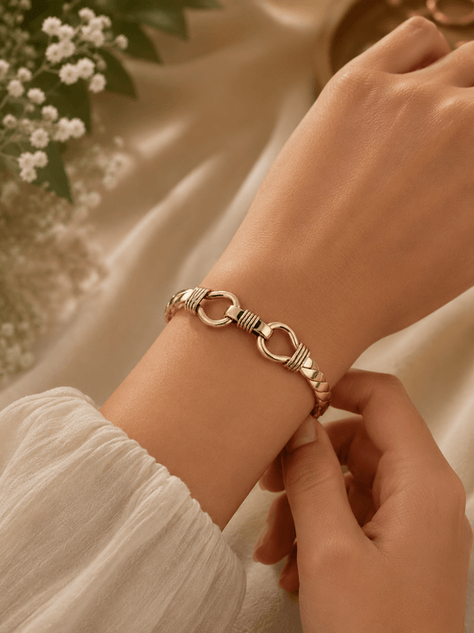 9CT Yellow Gold Twisted Loop Bangle Bracelet - Hyman’s Jewellers