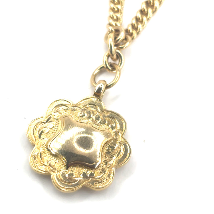 Women’s Double Albert Chain & Fob Pendant Necklace - 30g