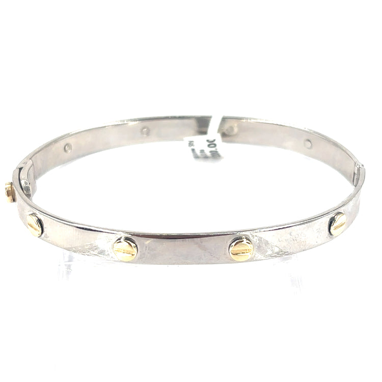Women’s 9ct White Gold Screw Bangle -23.8g