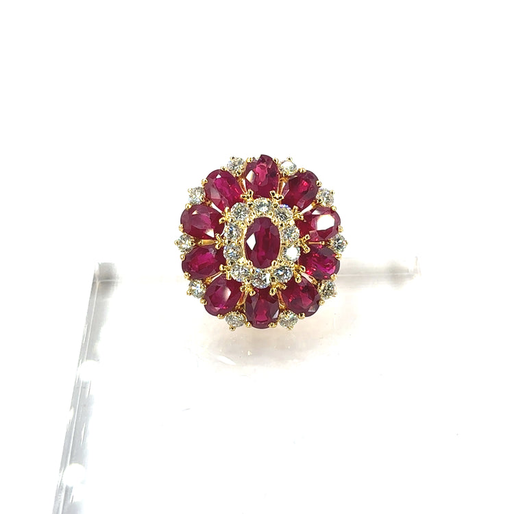 Women’s 18ct Yellow Gold Diamond & MayanMarian Ruby Cocktail Ring
