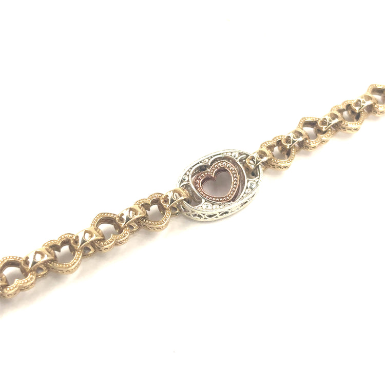 Women’s 9ct Yellow Gold Heart Link Braclet 18.6g