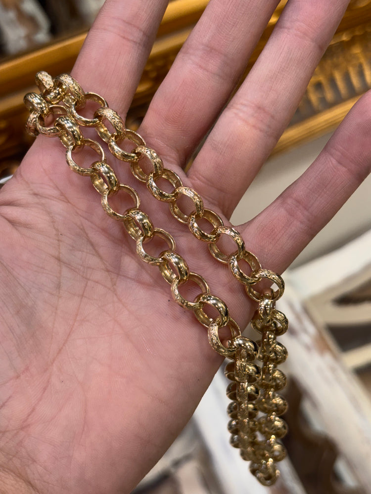 Men’s 9ct Intricate Yellow Gold Belcher Link Chain Necklace- 20” 1cm 54.7g