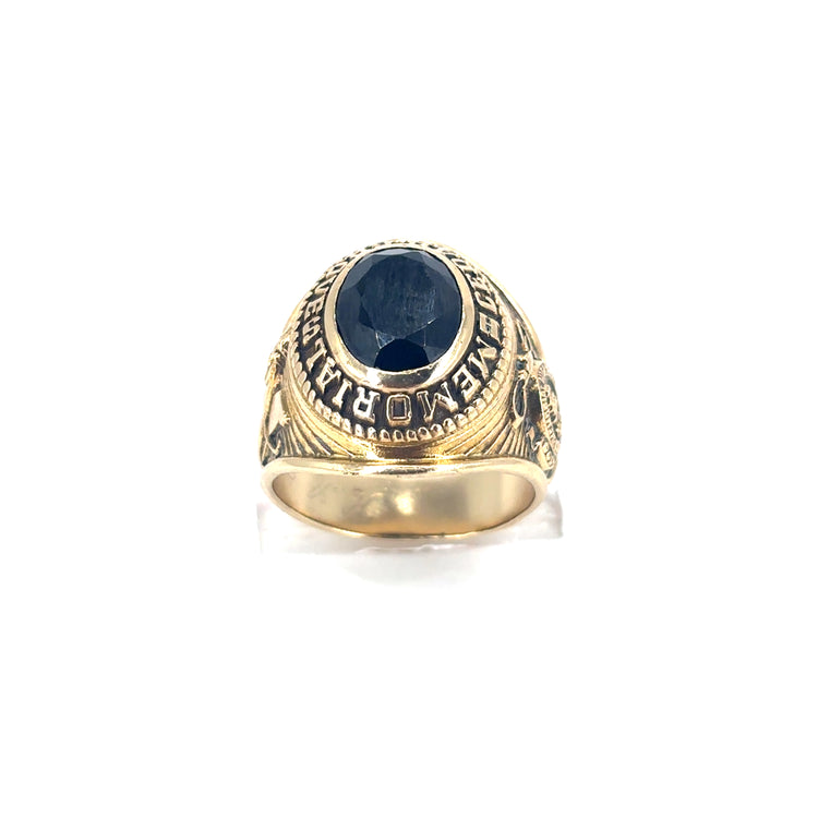 Men’s 10k Yellow Gold 1964 | Cedar Groves Memorial | Black Stone Set American College Ring - 9.6g N