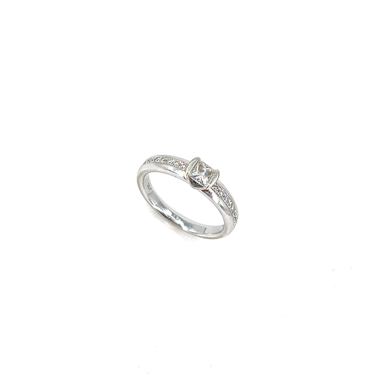Women’s 18ct White Gold Princess Cut Diamond Engagement Ring - 0.50ct