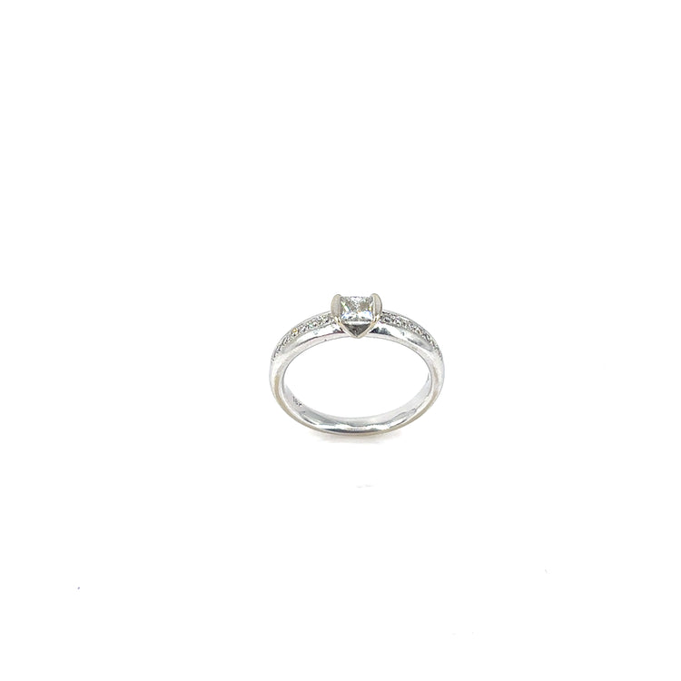 Women’s 18ct White Gold Princess Cut Diamond Engagement Ring - 0.50ct