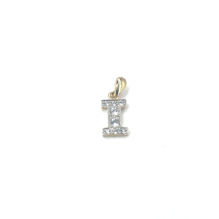 Women’s 9ct Yellow Gold Cz Set Initial Pendant - 1.2g