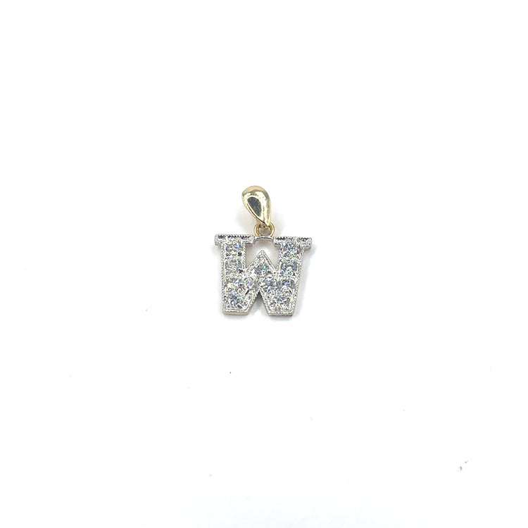 Women’s 9ct Yellow Gold Cz Set Initial Pendant - 1.2g