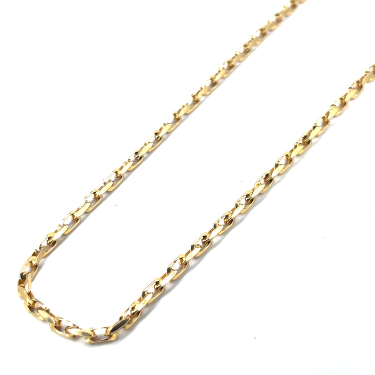 Women’s 9ct Yellow Gold Diamond Cut Belcher Chain - 24.5g 22”