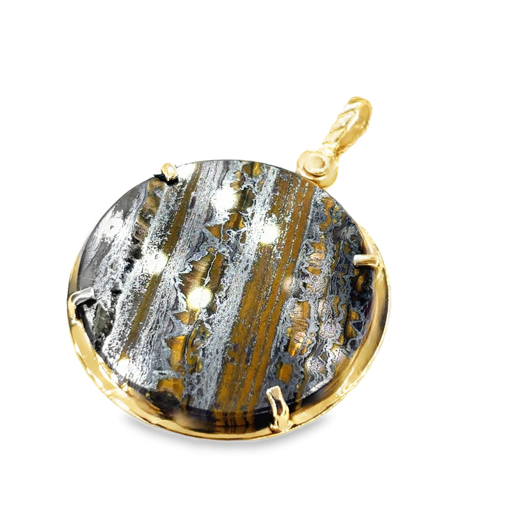 Women’s 9ct Yellow Gold Tiger’s Eye Pendant - 19g