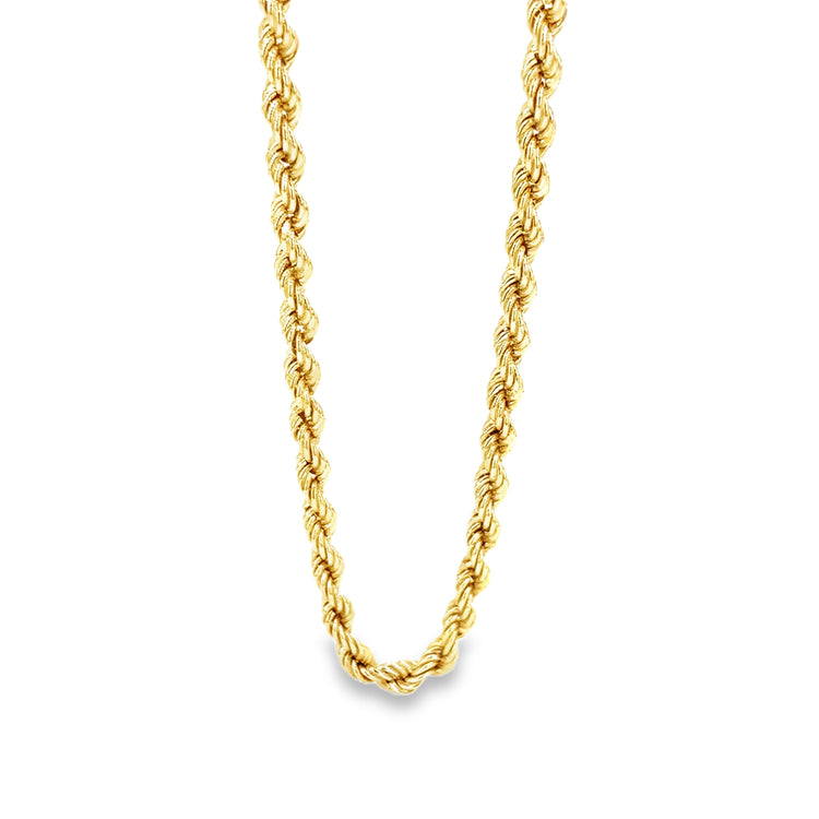 Mens 9ct Yellow Gold Rope Chain - 11g 22”