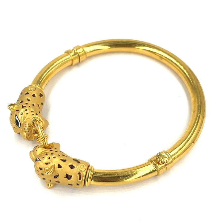 18ct Yellow Gold Panther Bangle - 50g