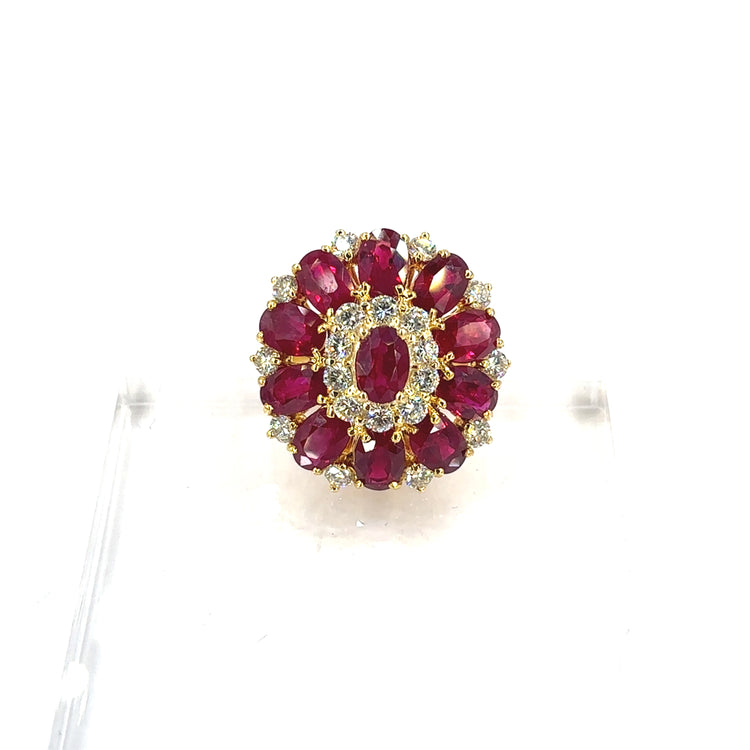 Women’s 18ct Yellow Gold Diamond & MayanMarian Ruby Cocktail Ring