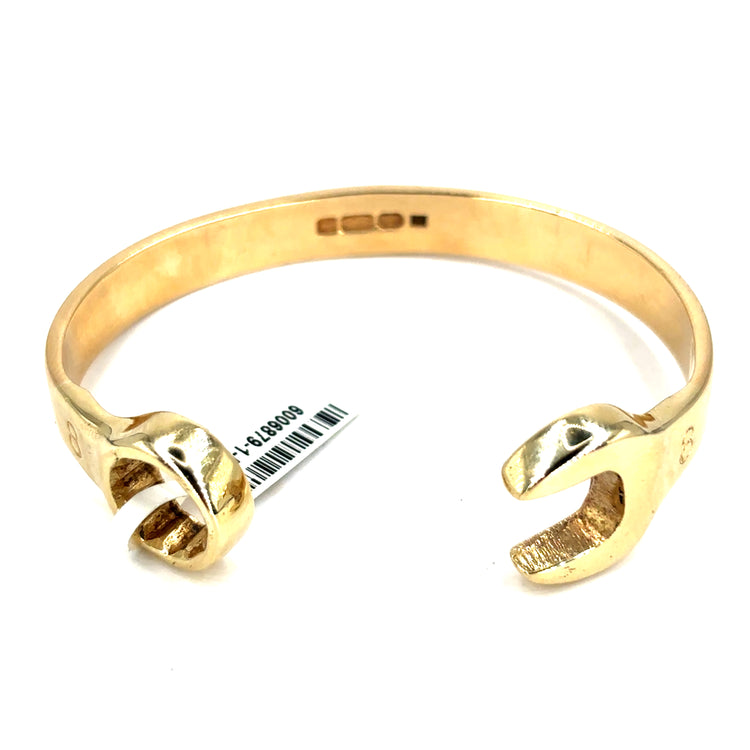 Children’s 9ct Yellow Gold Spanner Bangle - 23g