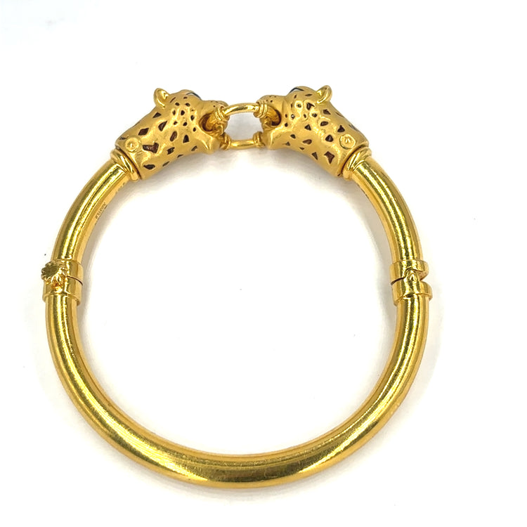 18ct Yellow Gold Panther Bangle - 50g