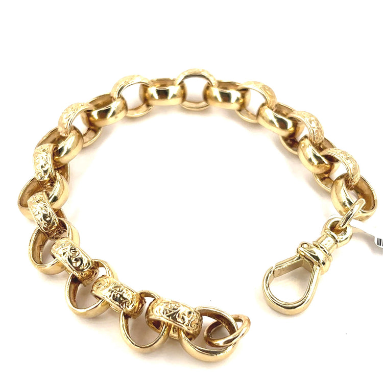 Men’s 9ct Yellow Gold Belcher Bracelet - 33g 8”