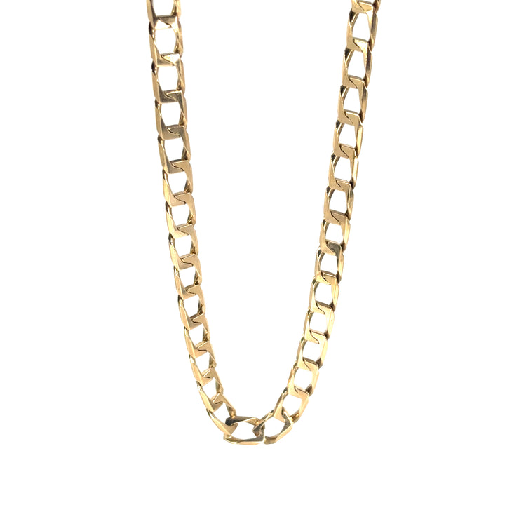 Men’s 9ct Yellow Gold Square Curb Chain - 28g
