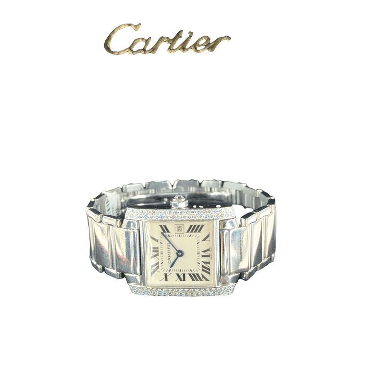 Cartier Tank Francaise Watch 18CT White Gold - Hyman’s Jewellers