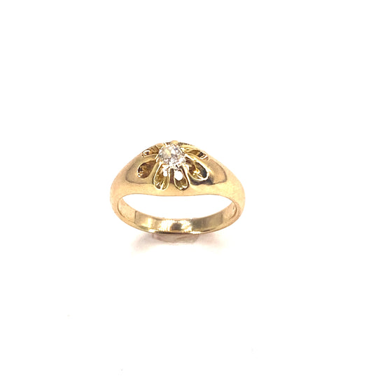 Children’s 18ct Yellow Gold Miner Cut Diamond ‘Gypsy’ Ring - 0.10ct - Hyman’s Jewellers