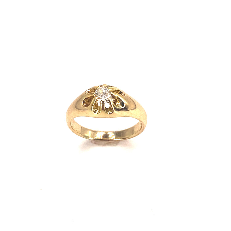 Children’s 18ct Yellow Gold Miner Cut Diamond ‘Gypsy’ Ring - 0.10ct - Hyman’s Jewellers