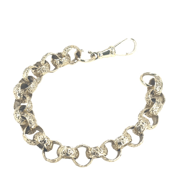 Children’s 9ct Ornate Yellow Gold Engraved Chain Bracelet - 18g 6.5” - Hyman’s Jewellers
