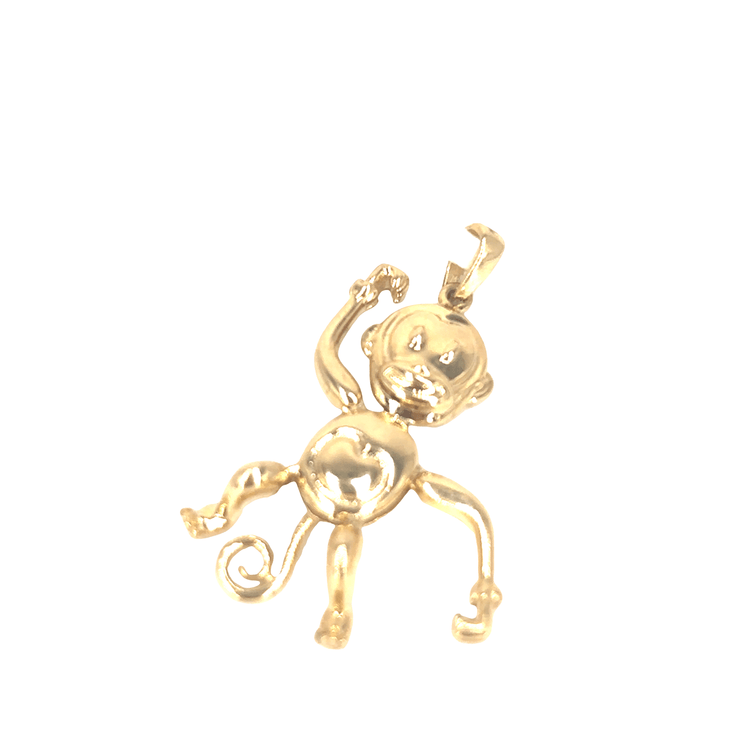 Children’s 9ct Yellow Gold Articulated Monkey Pendant - Hyman’s Jewellers