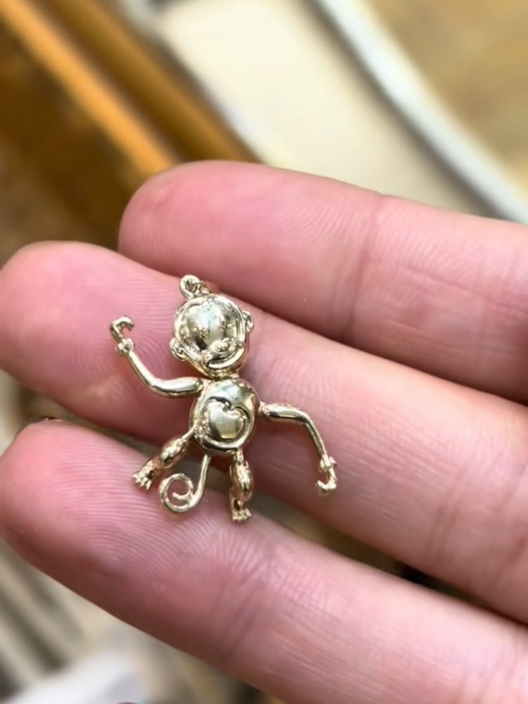 Children’s 9ct Yellow Gold Articulated Monkey Pendant - Hyman’s Jewellers