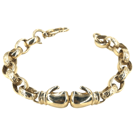Children’s 9ct Yellow Gold Boxing Glove Chain Bracelet - 17.1g - Hyman’s Jewellers
