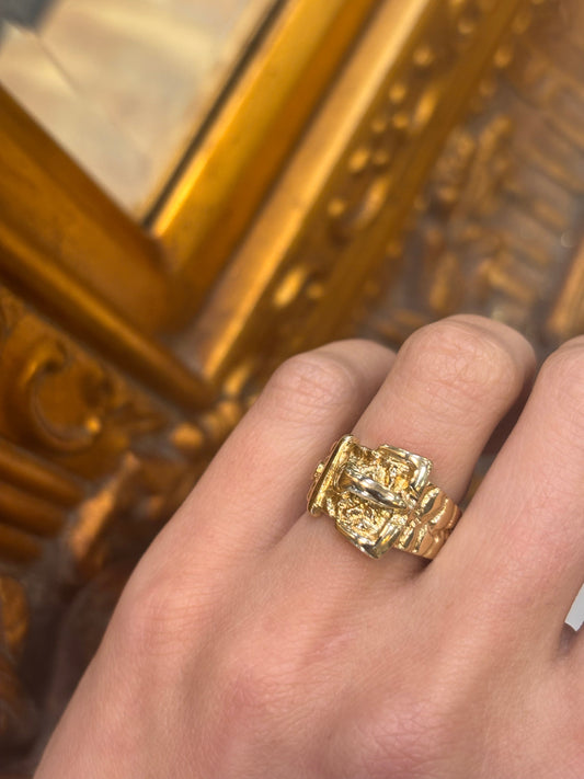 Children’s 9ct Yellow Gold Buckle Ring - 6.5g K NEW - Hyman’s Jewellers