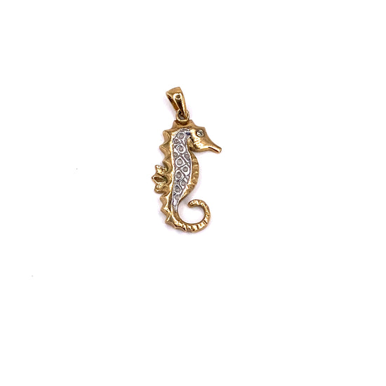 Children’s 9ct Yellow Gold Cz Seahorse Charm - 1g - Hyman’s Jewellers