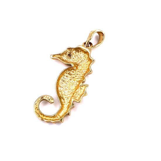 Children’s 9ct Yellow Gold Cz Seahorse Charm - 1g - Hyman’s Jewellers