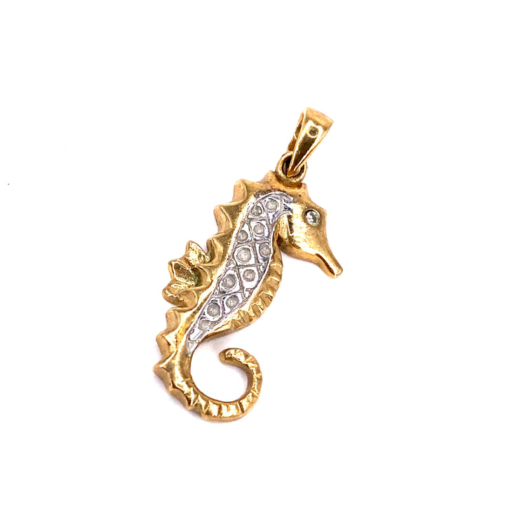 Children’s 9ct Yellow Gold Cz Seahorse Charm - 1g - Hyman’s Jewellers