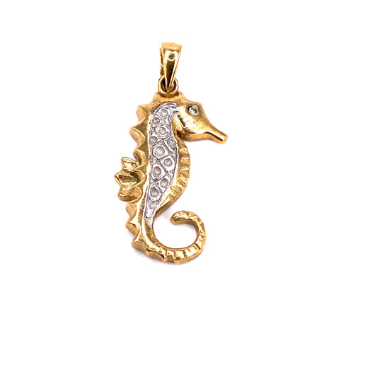 Children’s 9ct Yellow Gold Cz Seahorse Charm - 1g - Hyman’s Jewellers