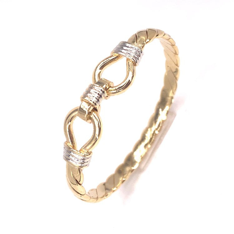 Children’s 9ct Yellow Gold Hook Eye Bangle - 12.9g - Hyman’s Jewellers