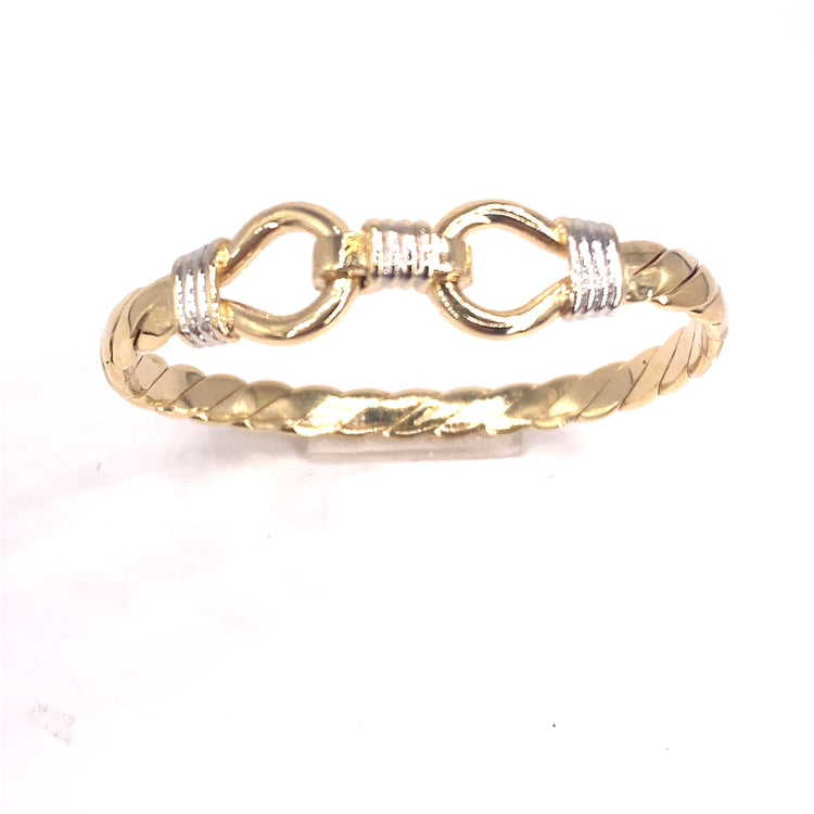 Children’s 9ct Yellow Gold Hook Eye Bangle - 12.9g - Hyman’s Jewellers